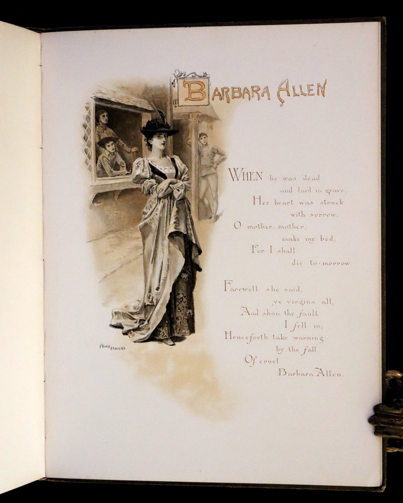 1890 Scarce First Edition -  A Book of Old Ballads beautifully illustrated by Alice Havers.