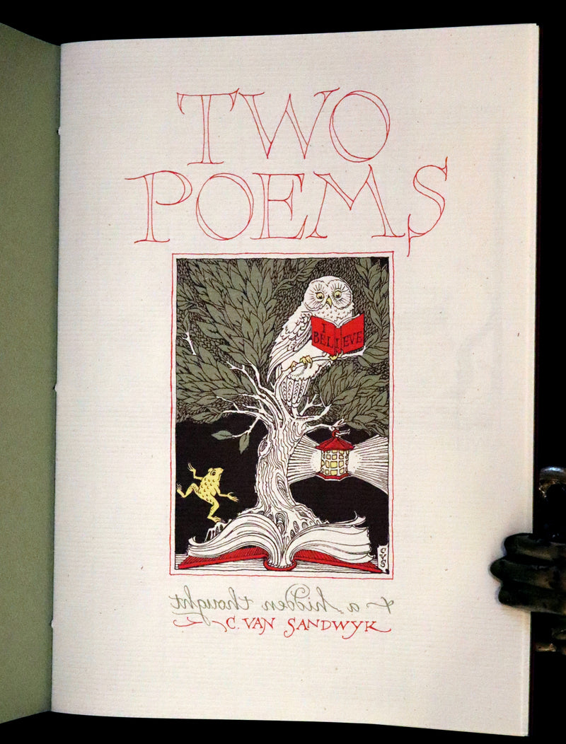 2012 Scarce First Edition - I Believe: Two Poems and a Hidden Thought by Charles van Sandwyk.