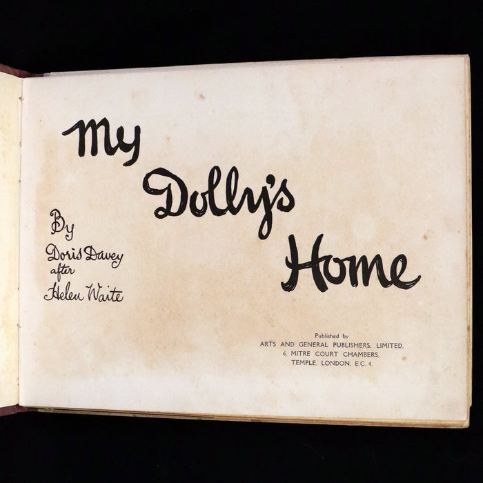 1921 Rare First Edition - My Dolly's Home, Interactive Dollhouse Book by Margarethe Stannard.