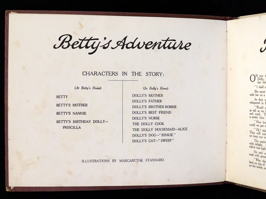 1921 Rare First Edition - My Dolly's Home, Interactive Dollhouse Book by Margarethe Stannard.