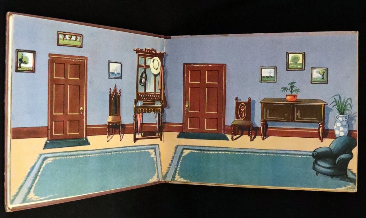 1921 Rare First Edition - My Dolly's Home, Interactive Dollhouse Book by Margarethe Stannard.