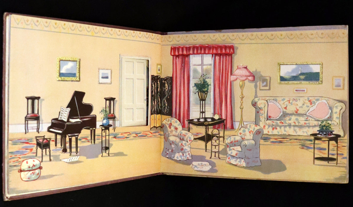 1921 Rare First Edition - My Dolly's Home, Interactive Dollhouse Book by Margarethe Stannard.