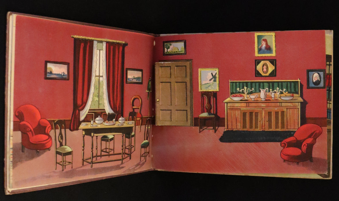 1921 Rare First Edition - My Dolly's Home, Interactive Dollhouse Book by Margarethe Stannard.