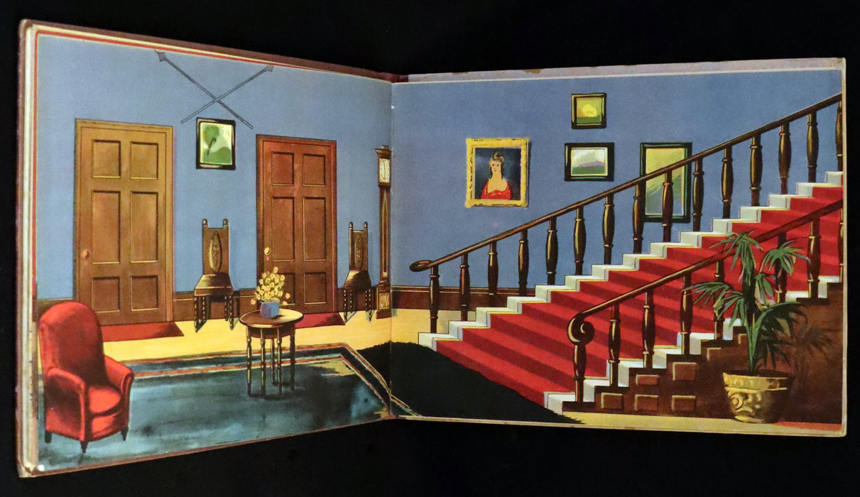 1921 Rare First Edition - My Dolly's Home, Interactive Dollhouse Book by Margarethe Stannard.