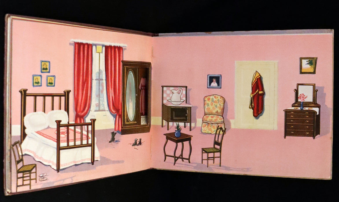 1921 Rare First Edition - My Dolly's Home, Interactive Dollhouse Book by Margarethe Stannard.