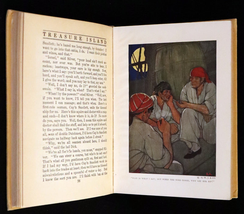 1920 Rare George W. Jacobs Edition - Treasure Island illustrated by Elenore Plaisted Abbott.