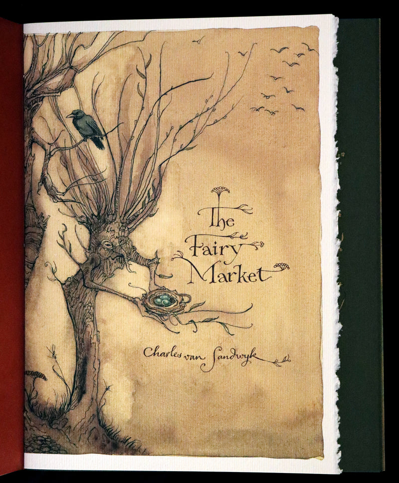2009 Scarce Signed First Edition - The Fairy Market by Charles van Sandwyk dedicated to Arthur Rackham.
