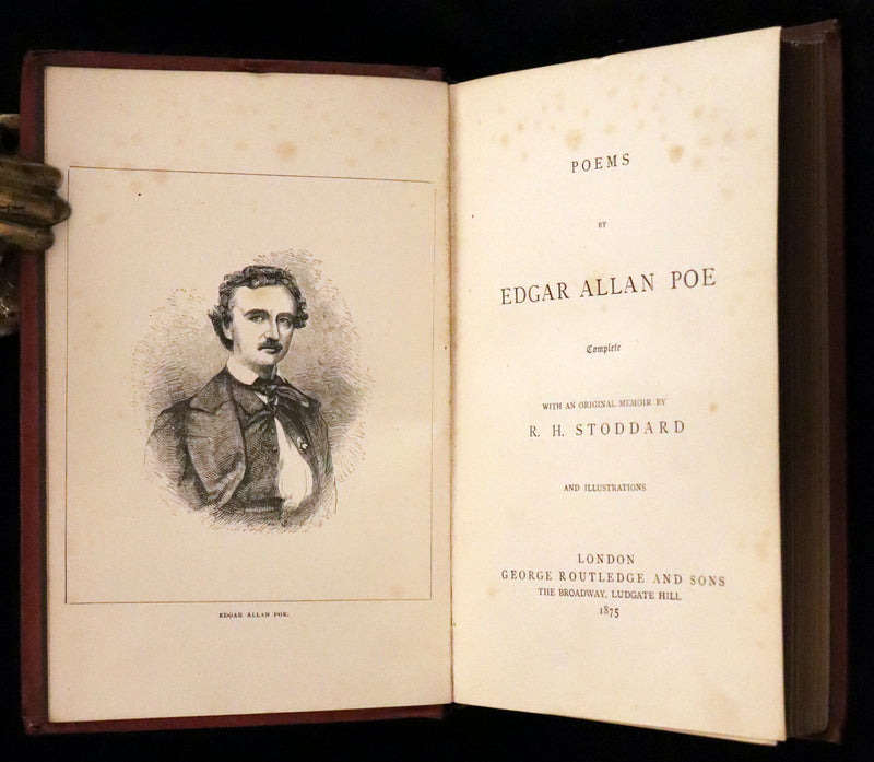 1875 Rare Victorian Edition - Complete Poems by Edgar Allan POE (The Raven, Lenore, Ulalume, ...).