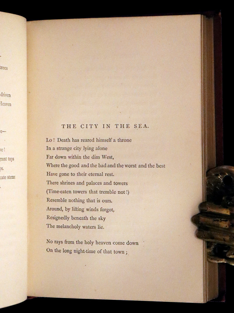 1875 Rare Victorian Edition - Complete Poems by Edgar Allan POE (The Raven, Lenore, Ulalume, ...).