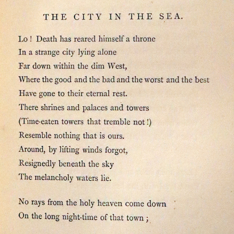 1875 Rare Victorian Edition - Complete Poems by Edgar Allan POE (The Raven, Lenore, Ulalume, ...).