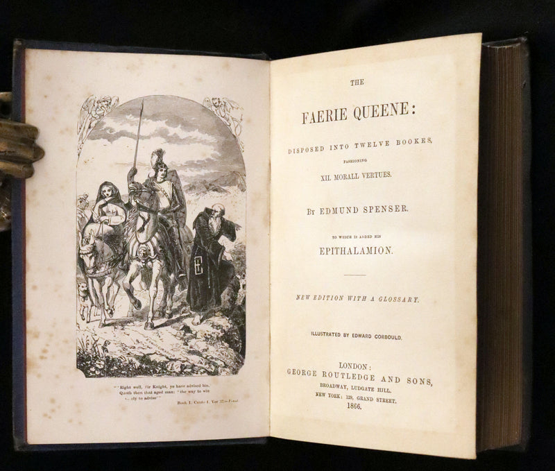 1866 Rare Book - The FAERIE QUEENE by Edmund Spenser, Illustrated by Edward Corbould.