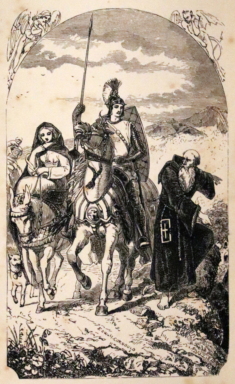 1866 Rare Book - The FAERIE QUEENE by Edmund Spenser, Illustrated by Edward Corbould.