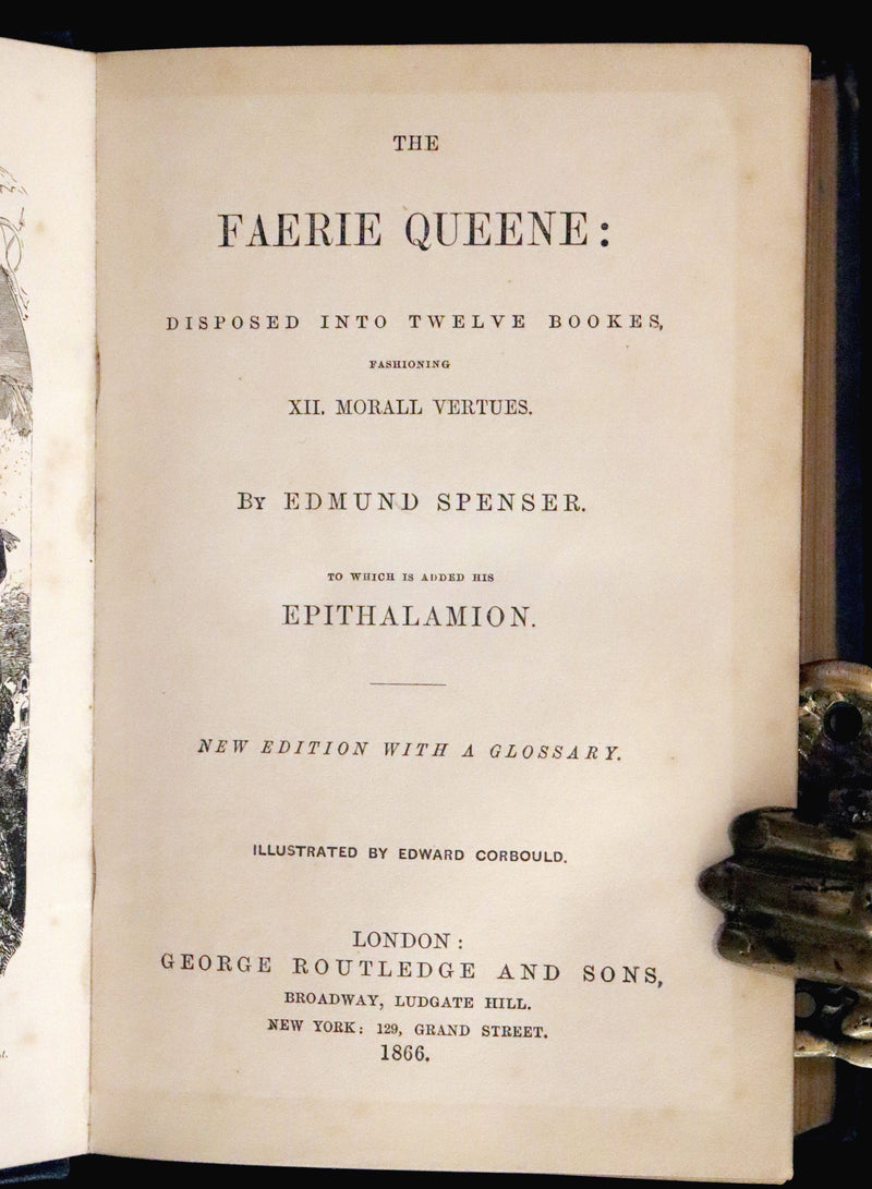 1866 Rare Book - The FAERIE QUEENE by Edmund Spenser, Illustrated by Edward Corbould.