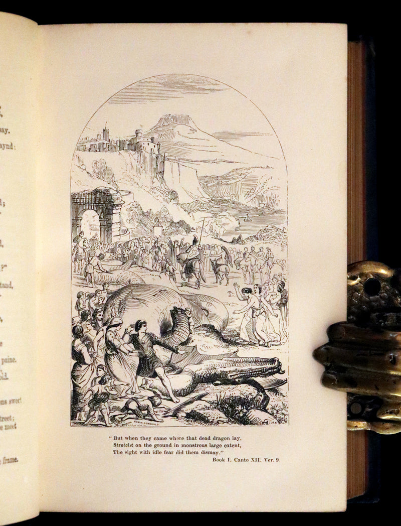 1866 Rare Book - The FAERIE QUEENE by Edmund Spenser, Illustrated by Edward Corbould.