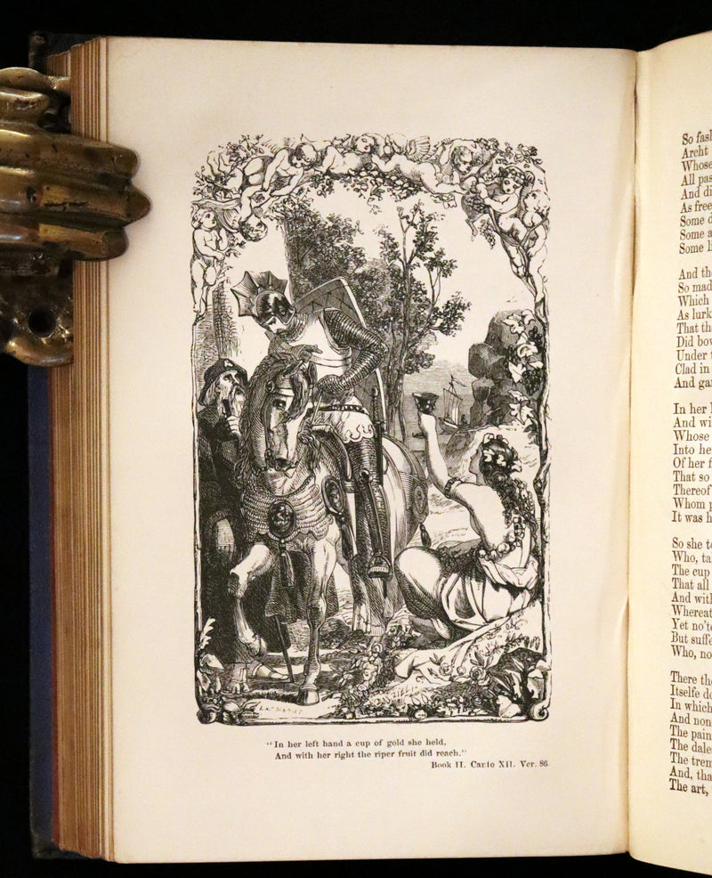 1866 Rare Book - The FAERIE QUEENE by Edmund Spenser, Illustrated by Edward Corbould.