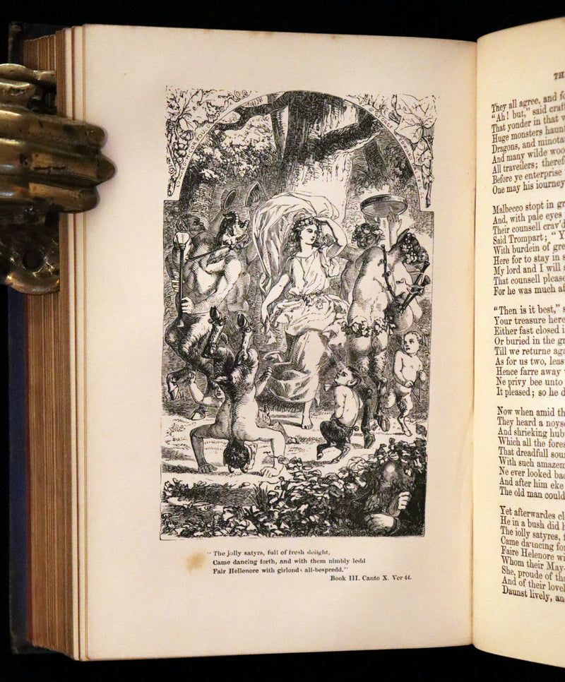 1866 Rare Book - The FAERIE QUEENE by Edmund Spenser, Illustrated by Edward Corbould.