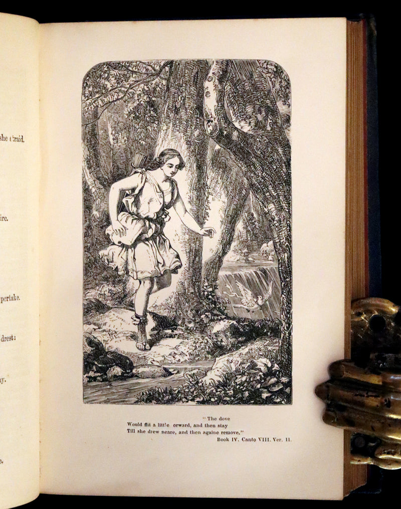 1866 Rare Book - The FAERIE QUEENE by Edmund Spenser, Illustrated by Edward Corbould.