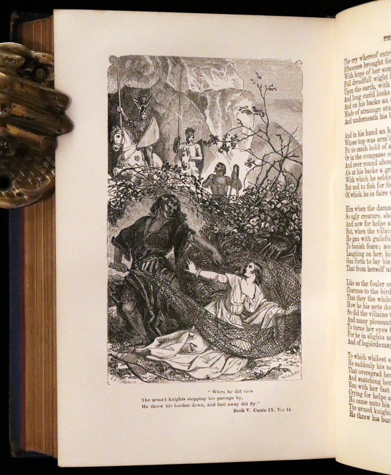 1866 Rare Book - The FAERIE QUEENE by Edmund Spenser, Illustrated by Edward Corbould.