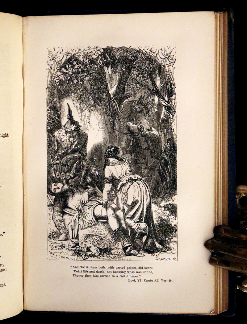 1866 Rare Book - The FAERIE QUEENE by Edmund Spenser, Illustrated by Edward Corbould.