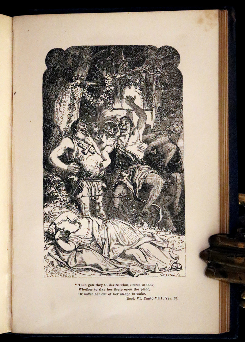1866 Rare Book - The FAERIE QUEENE by Edmund Spenser, Illustrated by Edward Corbould.