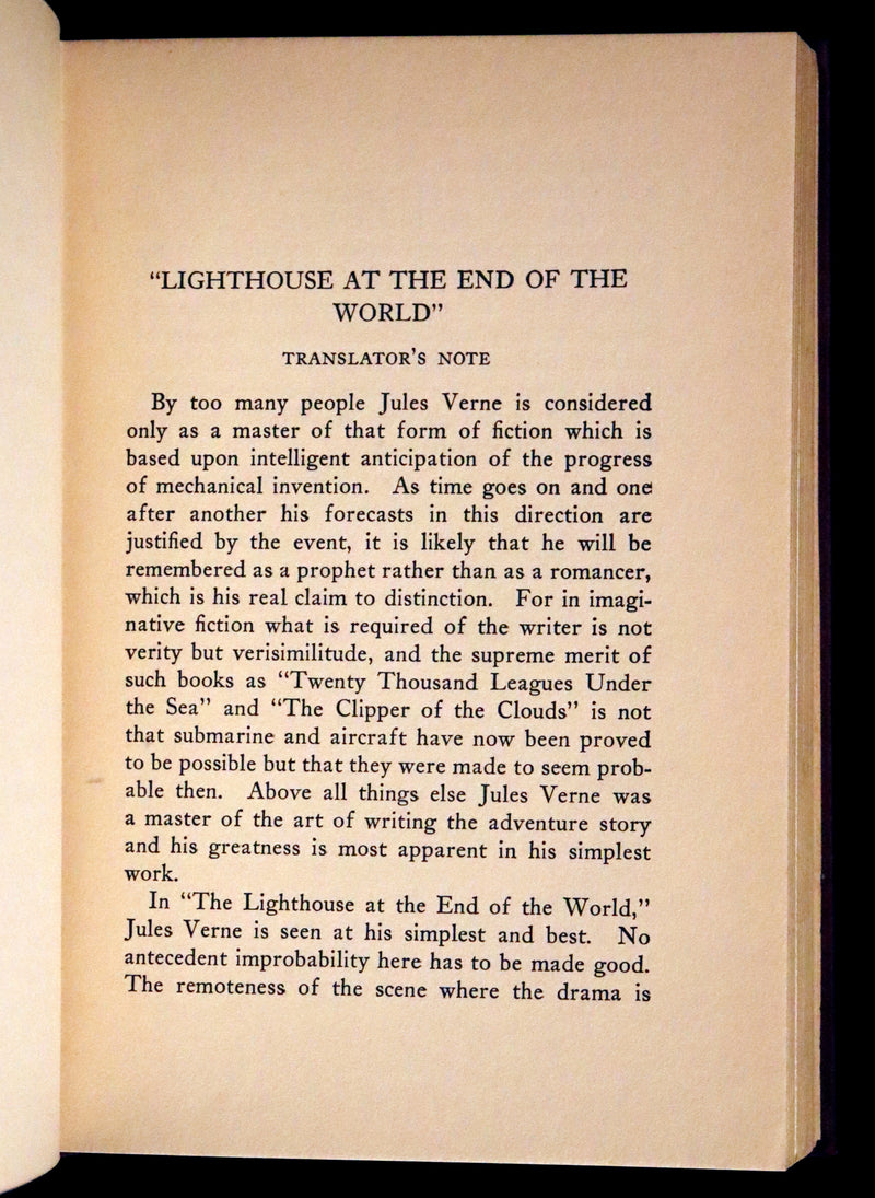 1924 Rare First US Edition - JULES VERNE, The Lighthouse at the End of the World.