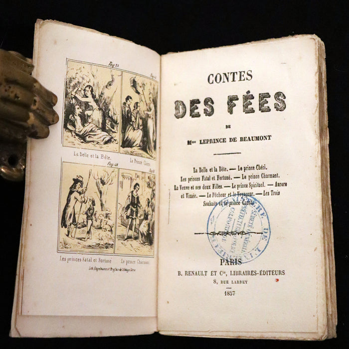 1857 Scarce French Book - Contes des Fées, Fairy Tales including Beauty and the Beast by Madame Leprince de Beaumont.