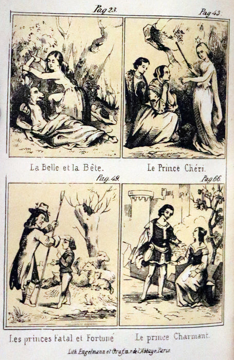 1857 Scarce French Book - Contes des Fées, Fairy Tales including Beauty and the Beast by Madame Leprince de Beaumont.