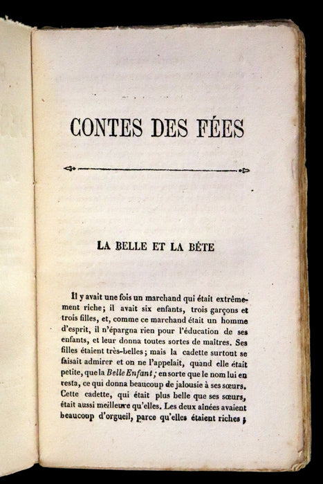 1857 Scarce French Book - Contes des Fées, Fairy Tales including Beauty and the Beast by Madame Leprince de Beaumont.