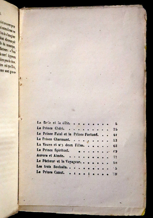 1857 Scarce French Book - Contes des Fées, Fairy Tales including Beauty and the Beast by Madame Leprince de Beaumont.