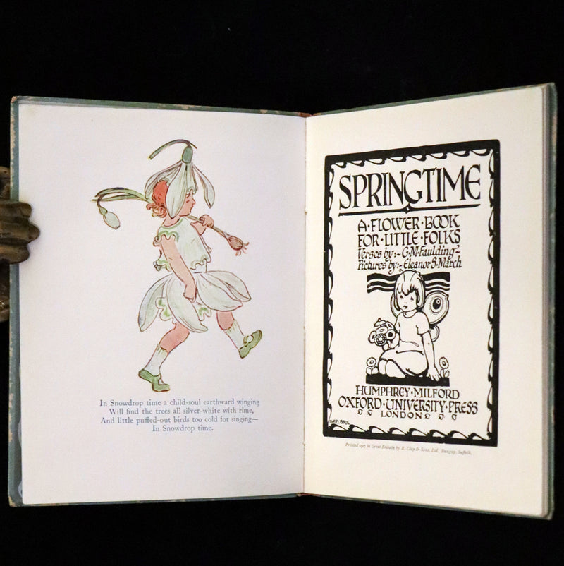 1927 Rare First Edition - Springtime, A Flower Book illustrated by Eleanor S. March.