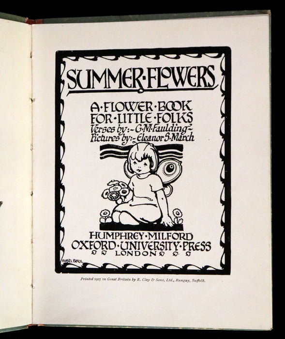 1927 Rare First Edition - Summer-Flowers, A Flower Book illustrated by Eleanor S. March.