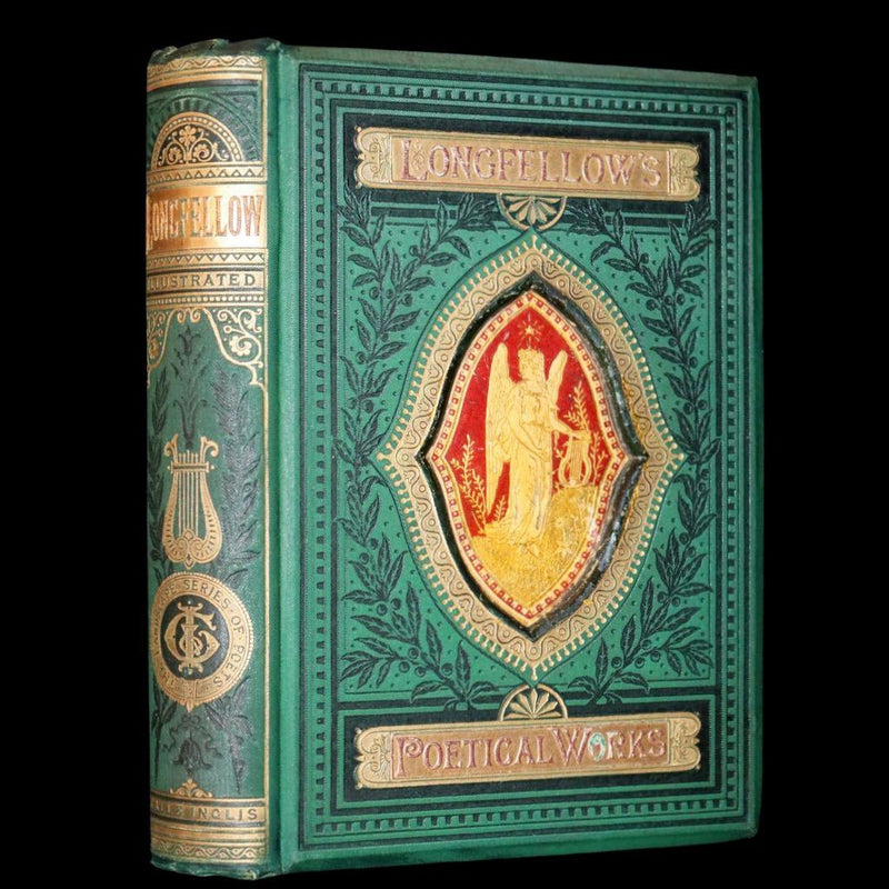 1880 Nice Victorian Binding - The Poetical Works of Henry Wadsworth Longfellow. Illustrated.