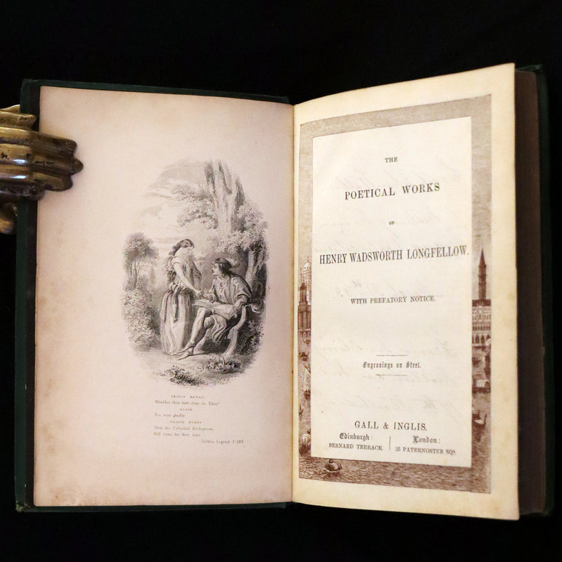 1880 Nice Victorian Binding - The Poetical Works of Henry Wadsworth Longfellow. Illustrated.