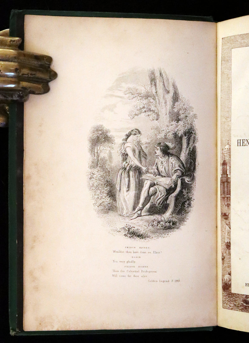 1880 Nice Victorian Binding - The Poetical Works of Henry Wadsworth Longfellow. Illustrated.