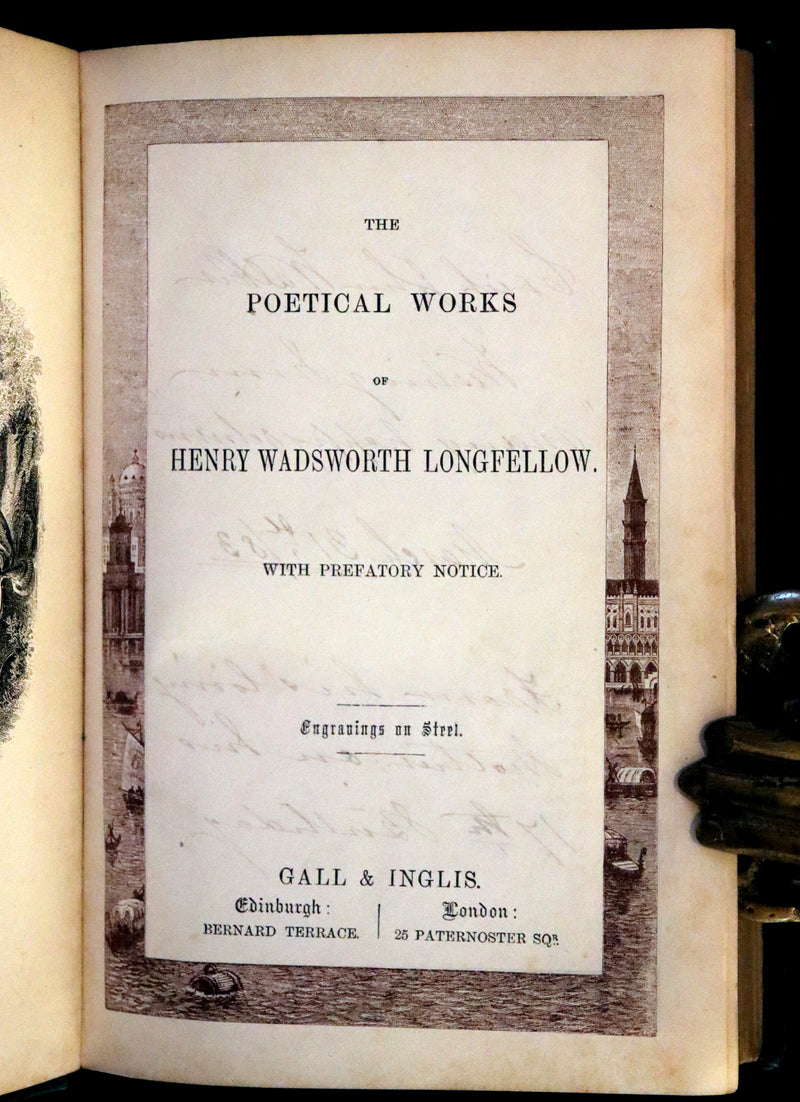 1880 Nice Victorian Binding - The Poetical Works of Henry Wadsworth Longfellow. Illustrated.