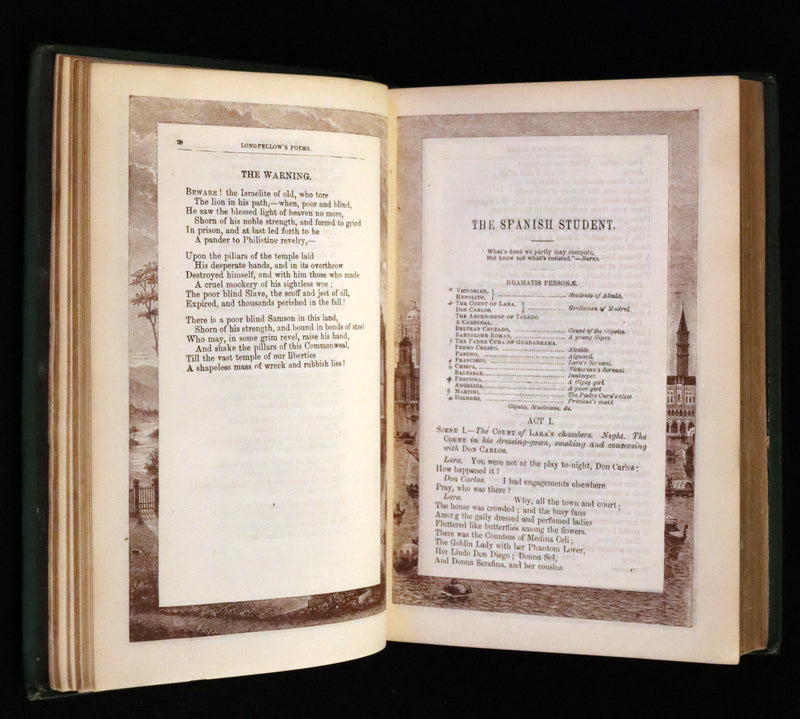 1880 Nice Victorian Binding - The Poetical Works of Henry Wadsworth Longfellow. Illustrated.