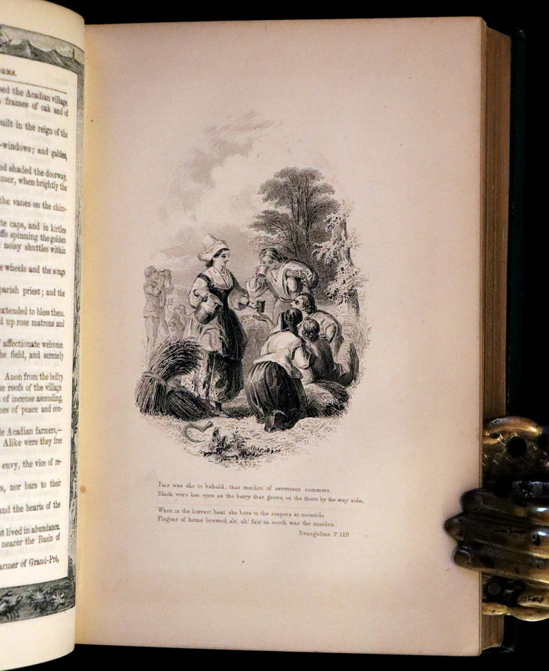 1880 Nice Victorian Binding - The Poetical Works of Henry Wadsworth Longfellow. Illustrated.