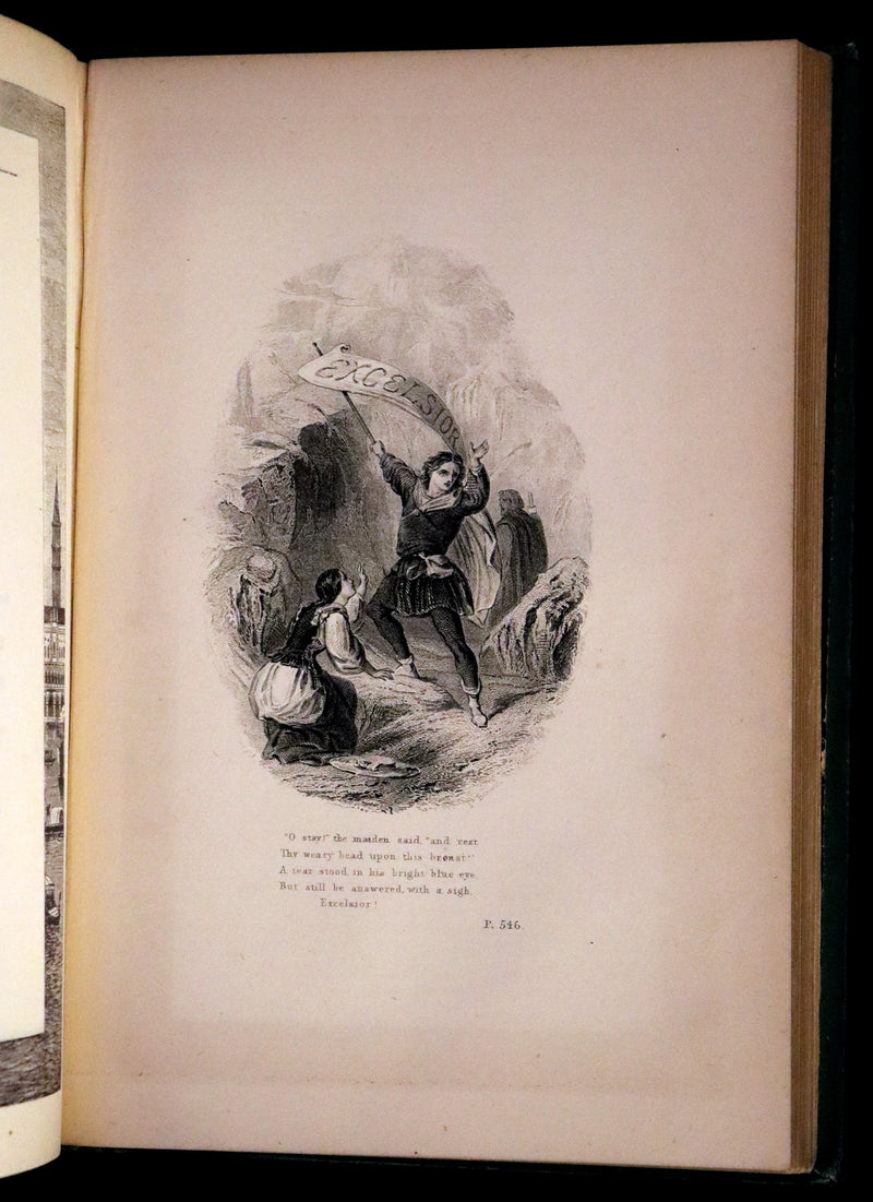 1880 Nice Victorian Binding - The Poetical Works of Henry Wadsworth Longfellow. Illustrated.