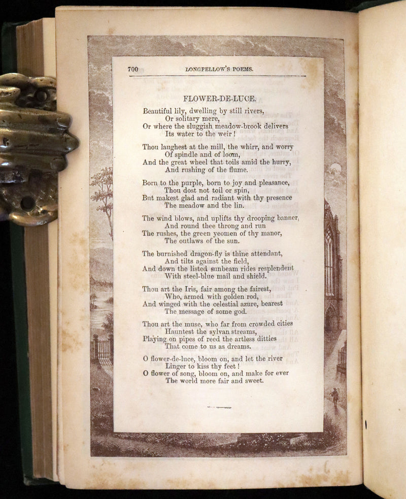 1880 Nice Victorian Binding - The Poetical Works of Henry Wadsworth Longfellow. Illustrated.