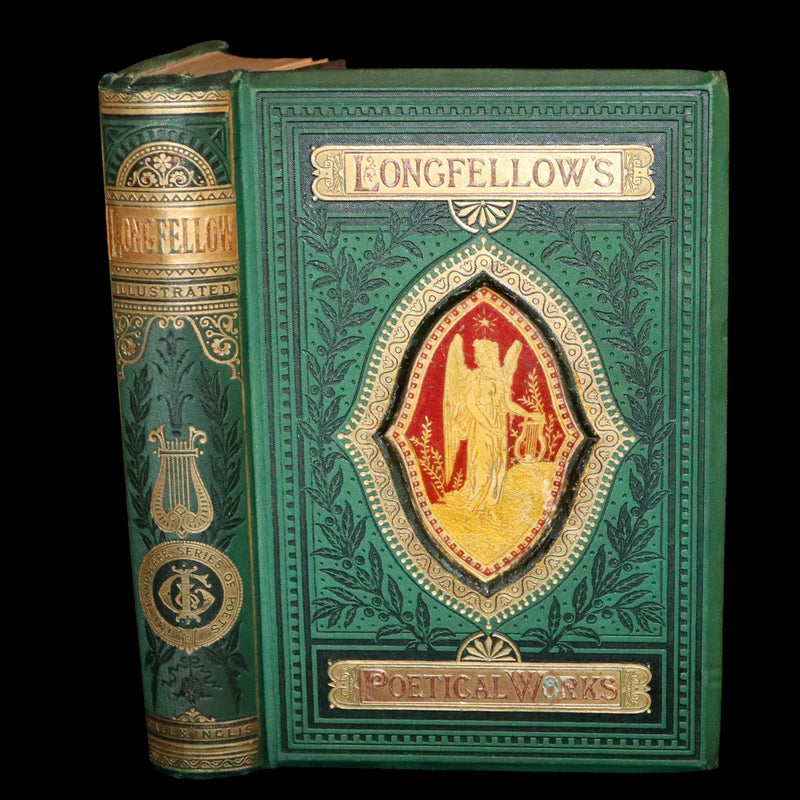 1880 Nice Victorian Binding - The Poetical Works of Henry Wadsworth Longfellow. Illustrated.