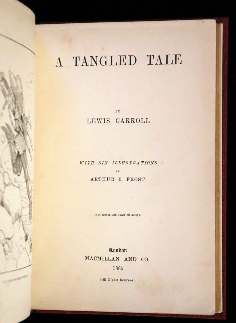 1885 Rare First Edition Book - A Tangled Tale by Lewis Carroll, illustrated by Arthur B. Frost.