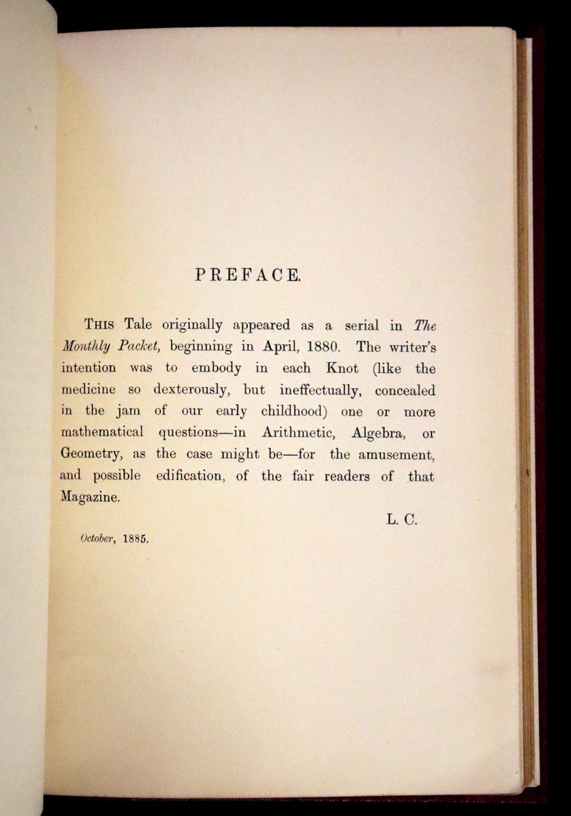 1885 Rare First Edition Book - A Tangled Tale by Lewis Carroll, illustrated by Arthur B. Frost.