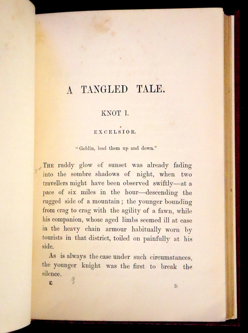 1885 Rare First Edition Book - A Tangled Tale by Lewis Carroll, illustrated by Arthur B. Frost.