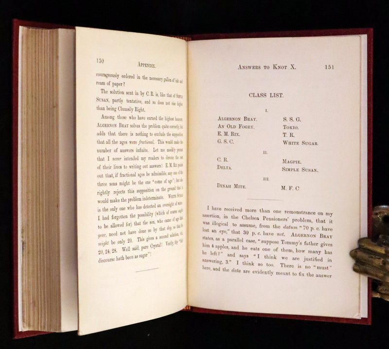 1885 Rare First Edition Book - A Tangled Tale by Lewis Carroll, illustrated by Arthur B. Frost.
