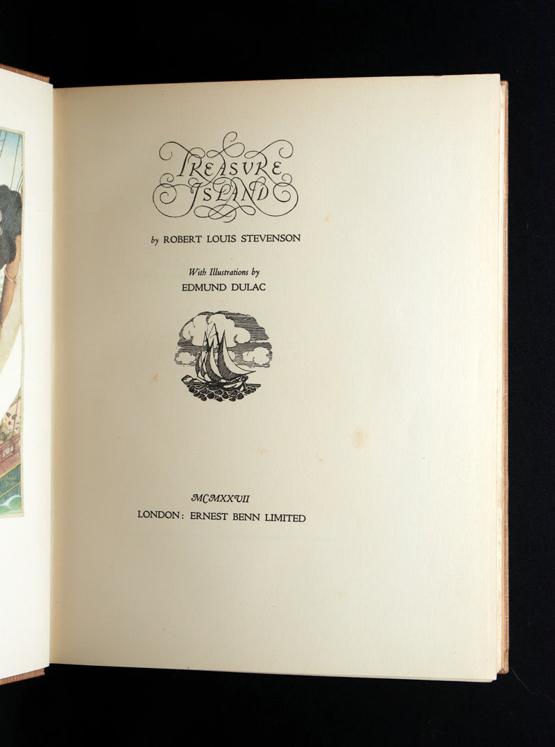 1927 First Edmund Dulac Illustrated Edition - Treasure Island by Louis Stevenson