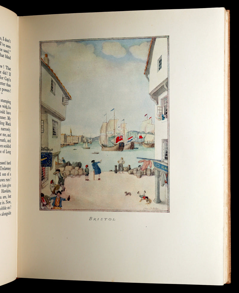1927 First Edmund Dulac Illustrated Edition - Treasure Island by Louis Stevenson