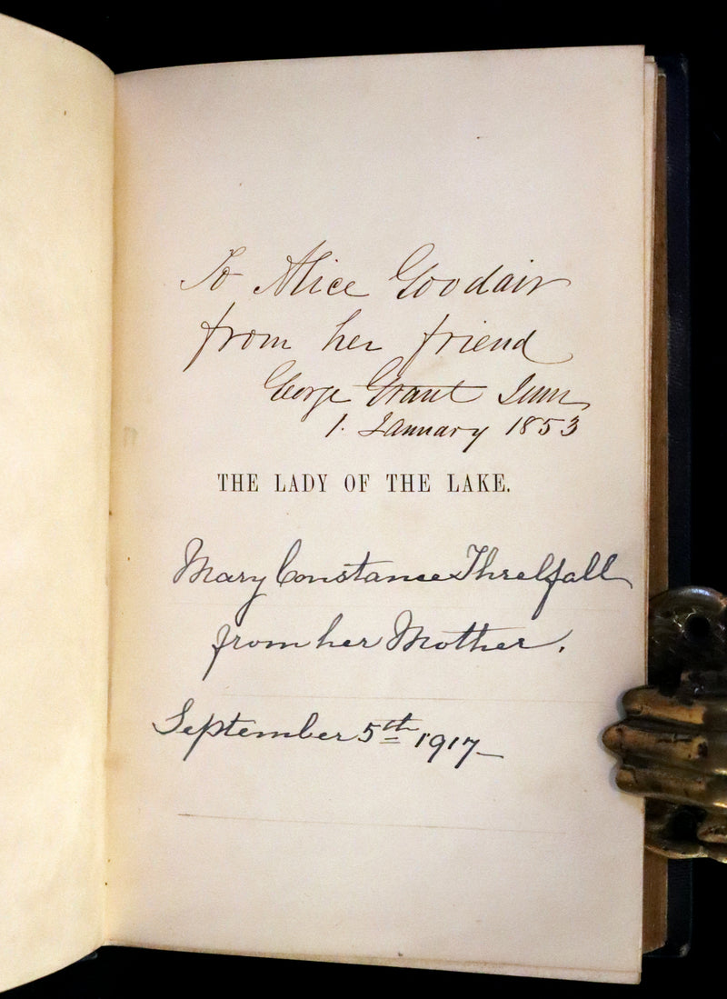 1853 Rare Book - Lady of the Lake by Sir Walter Scott, Illustrated by Birket Foster and John Gilbert.