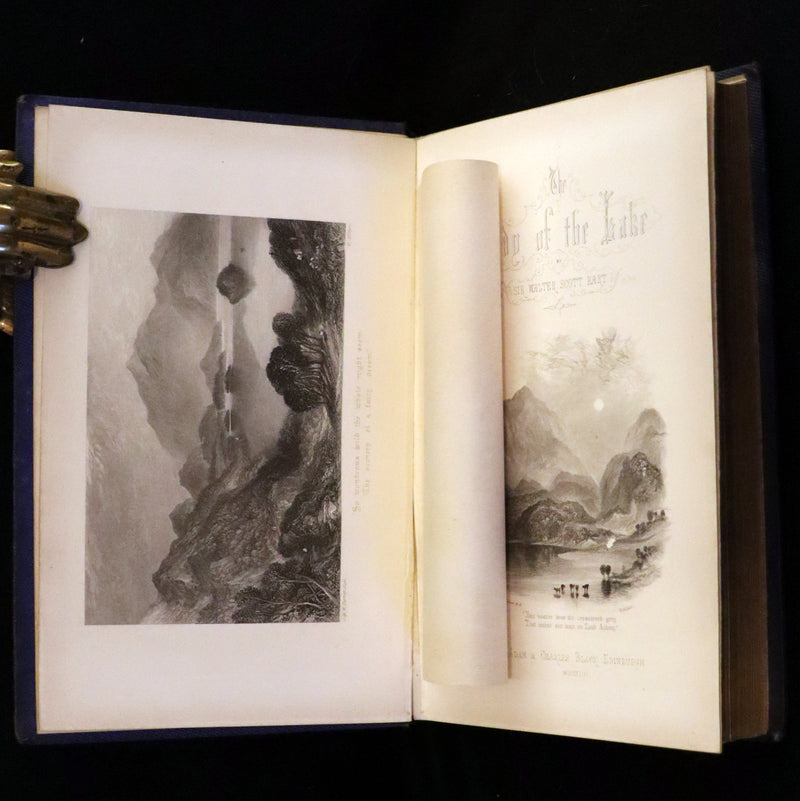 1853 Rare Book - Lady of the Lake by Sir Walter Scott, Illustrated by Birket Foster and John Gilbert.