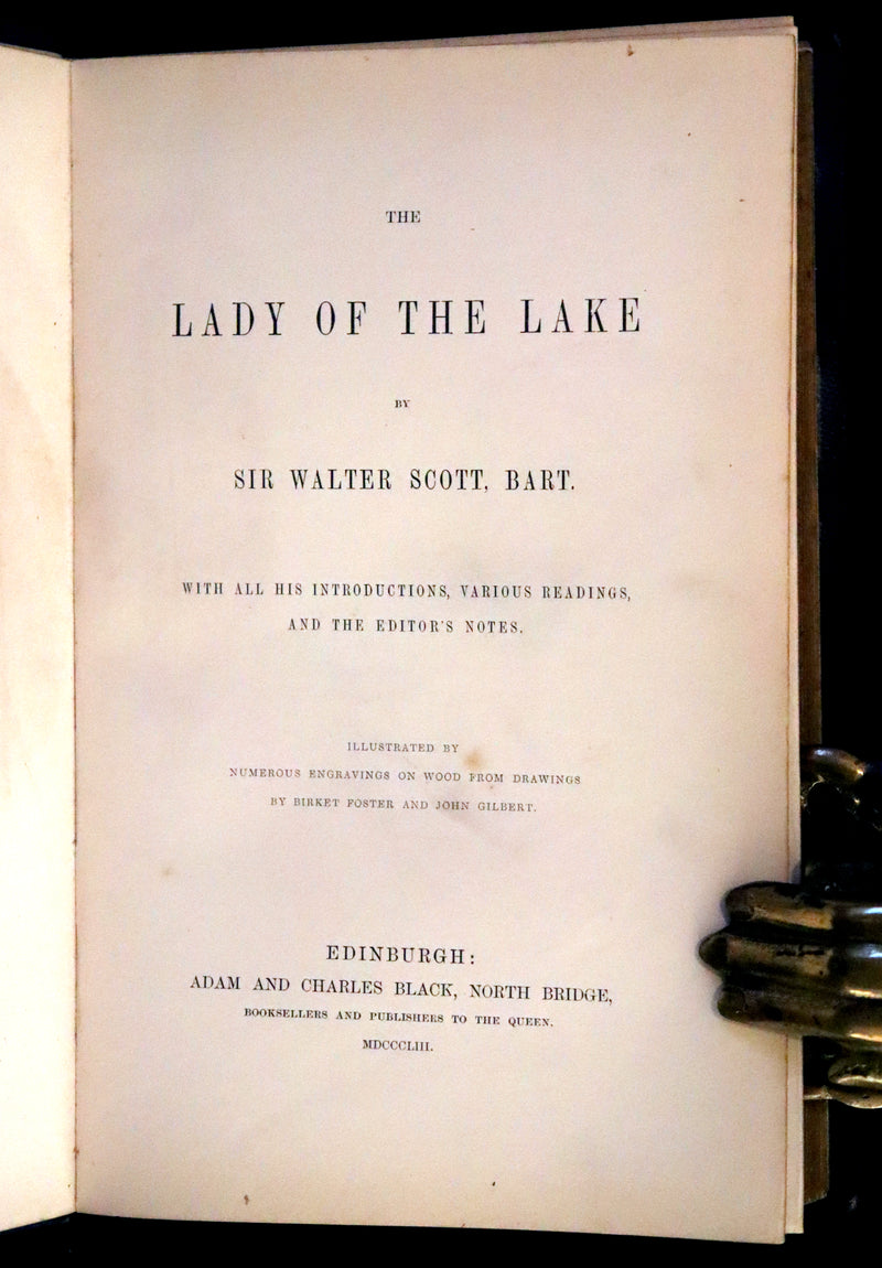 1853 Rare Book - Lady of the Lake by Sir Walter Scott, Illustrated by Birket Foster and John Gilbert.