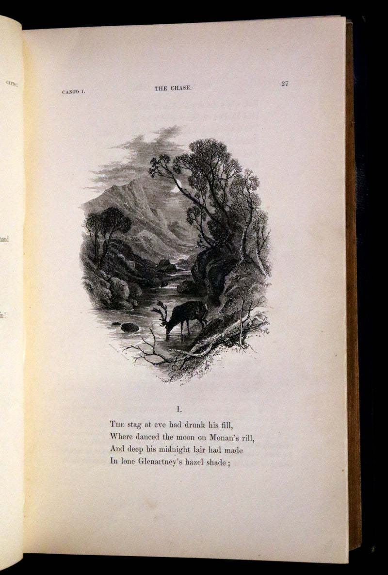 1853 Rare Book - Lady of the Lake by Sir Walter Scott, Illustrated by Birket Foster and John Gilbert.